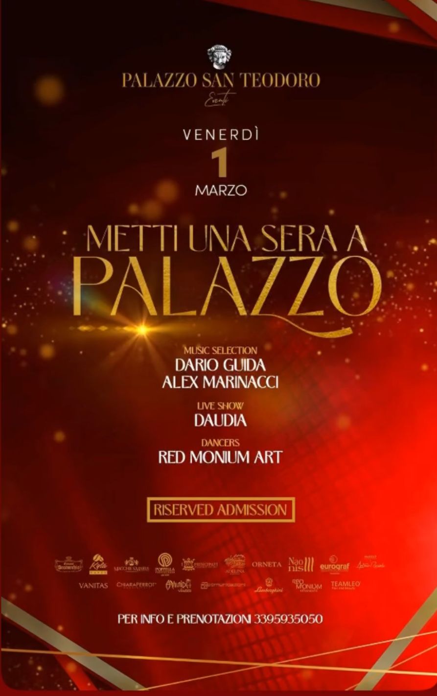 Evento del 1 Marzo al Palazzo San Teodoro